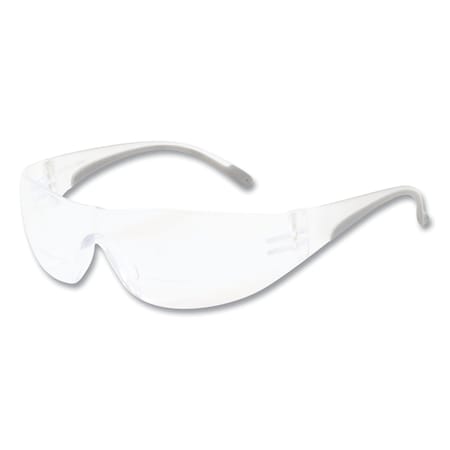 Bouton Optical Reader Safety Glasses, Clear Rimless Frame, 3.0 Diopter, Clear Lens, Anti-Scratch Coating 250-27-0030